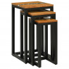 Stolik Nesting 3 pcs Brązowy Lite drewno teakowe