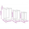 Stolik Nesting 3 pcs Brązowy Lite drewno teakowe