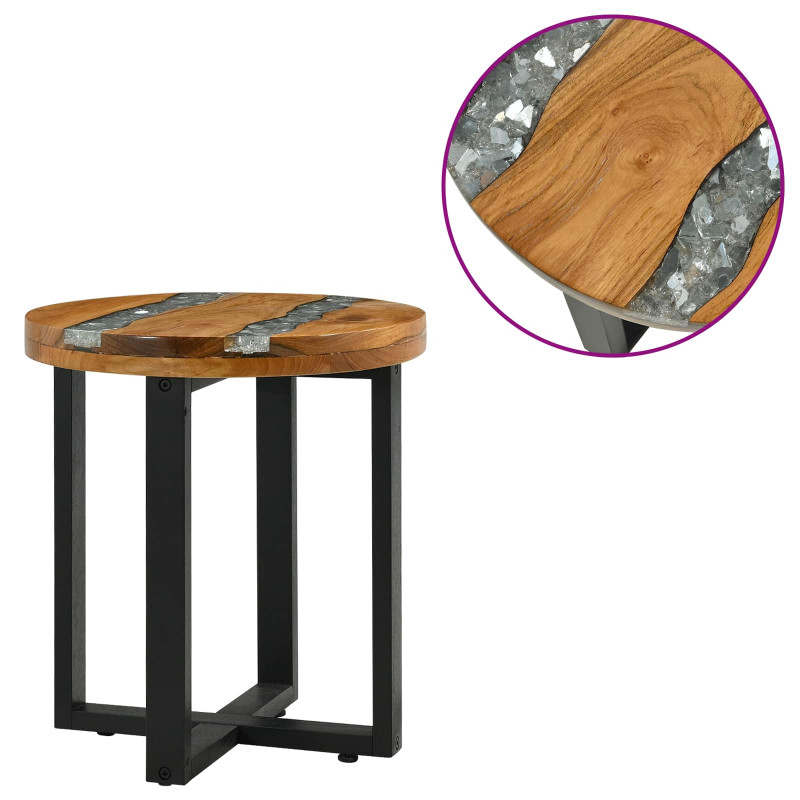 Stolik kawowy Brązowy 40 x 40 x 45 cm Lite drewno teakowe