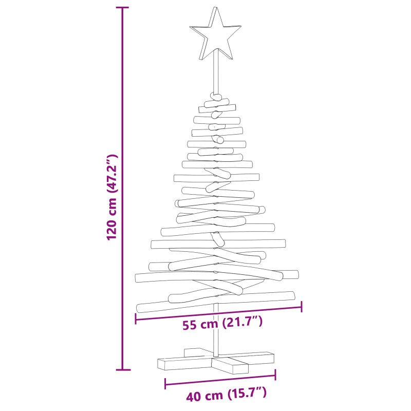 Choinka z podstawą Brązowy 120 cm Lite drewno tekowe