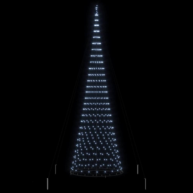Choinka świąteczna LED z podstawą Chłodna biel 500 cm Metal