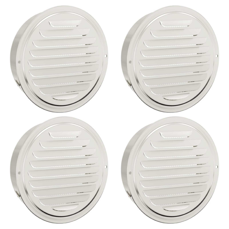 Pokrywy wentylacyjne 4 pcs Srebrny 150 mm Stal nierdzewna