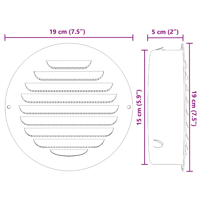 Pokrywy wentylacyjne 4 pcs Srebrny 150 mm Stal nierdzewna