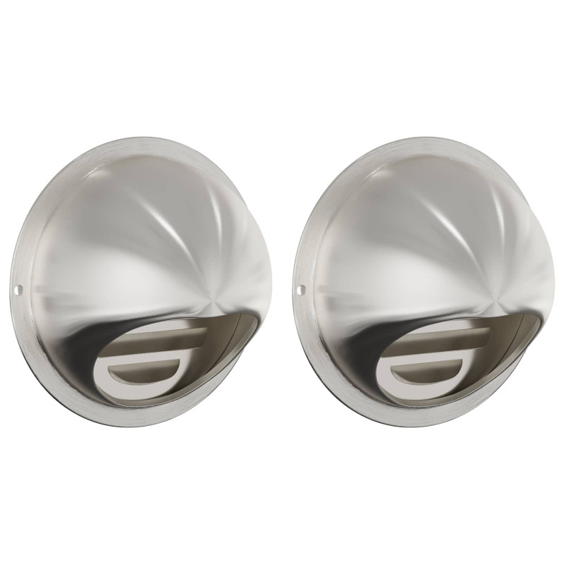 Pokrywy wentylacyjne 2 pcs Srebrny 80 mm Stal nierdzewna