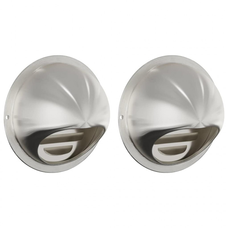 Pokrywy wentylacyjne 2 pcs Srebrny 100 mm Stal nierdzewna