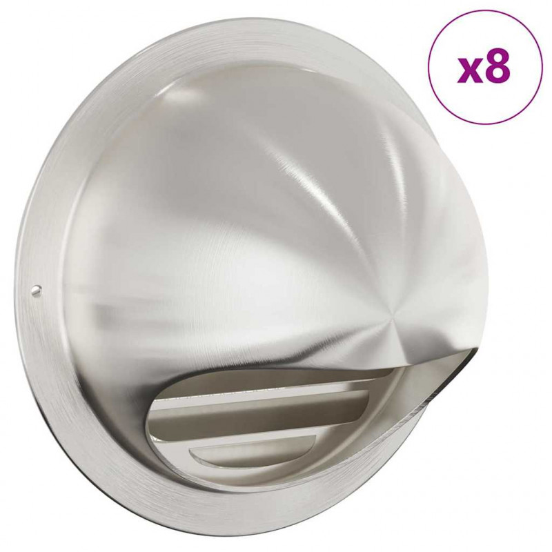 Pokrywy wentylacyjne 8 pcs Srebrny 150 mm Stal nierdzewna