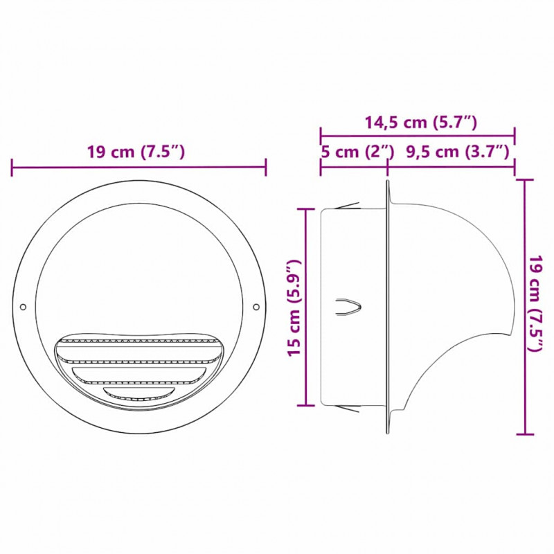 Pokrywy wentylacyjne 8 pcs Srebrny 150 mm Stal nierdzewna