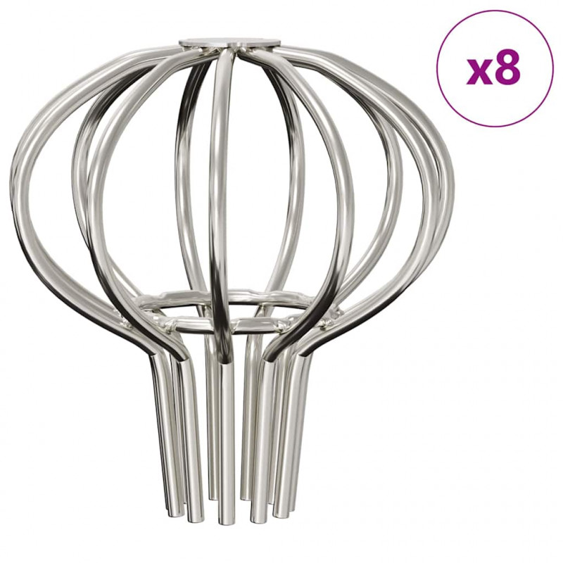 Osłona na liście rynny 8 pcs Srebrny 50 mm Stal nierdzewna