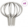 Osłona na liście rynny 8 pcs Srebrny 50 mm Stal nierdzewna