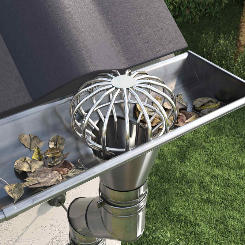 Osłona na liście rynny 2 pcs Srebrny 110 mm Stal nierdzewna