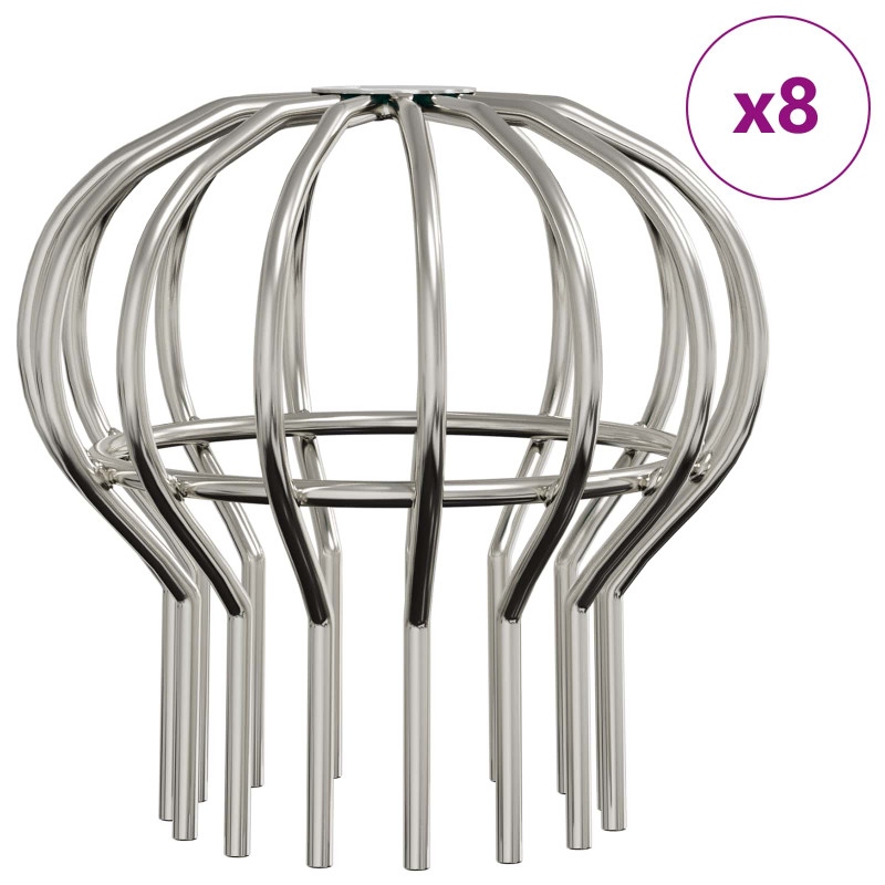 Osłona na liście rynny 8 pcs Srebrny 110 mm Stal nierdzewna