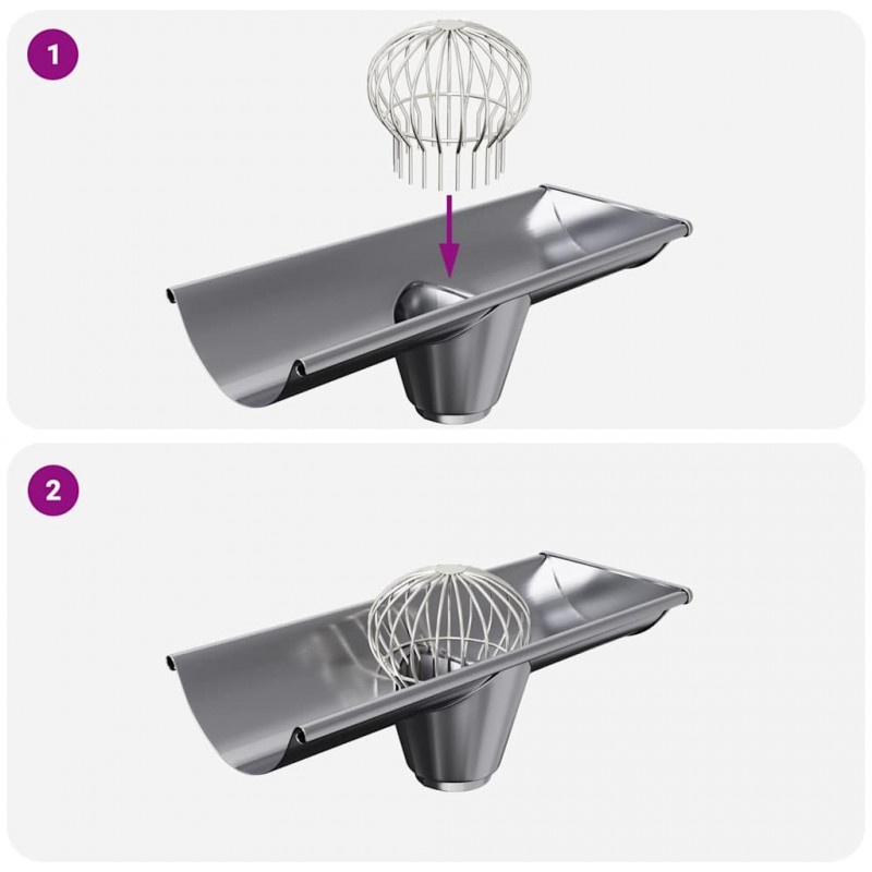 Osłona na liście rynny 2 pcs Srebrny 160 mm Stal nierdzewna