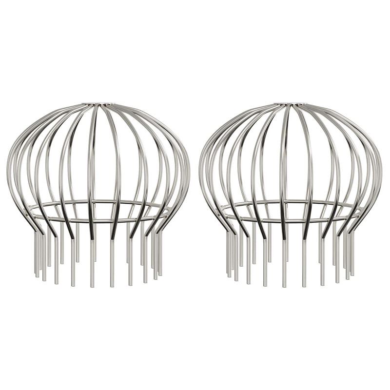 Osłona na liście rynny 2 pcs Srebrny 200 mm Stal nierdzewna