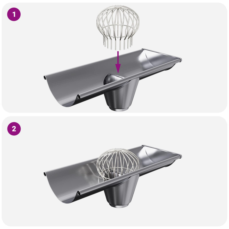 Osłona na liście rynny 2 pcs Srebrny 200 mm Stal nierdzewna