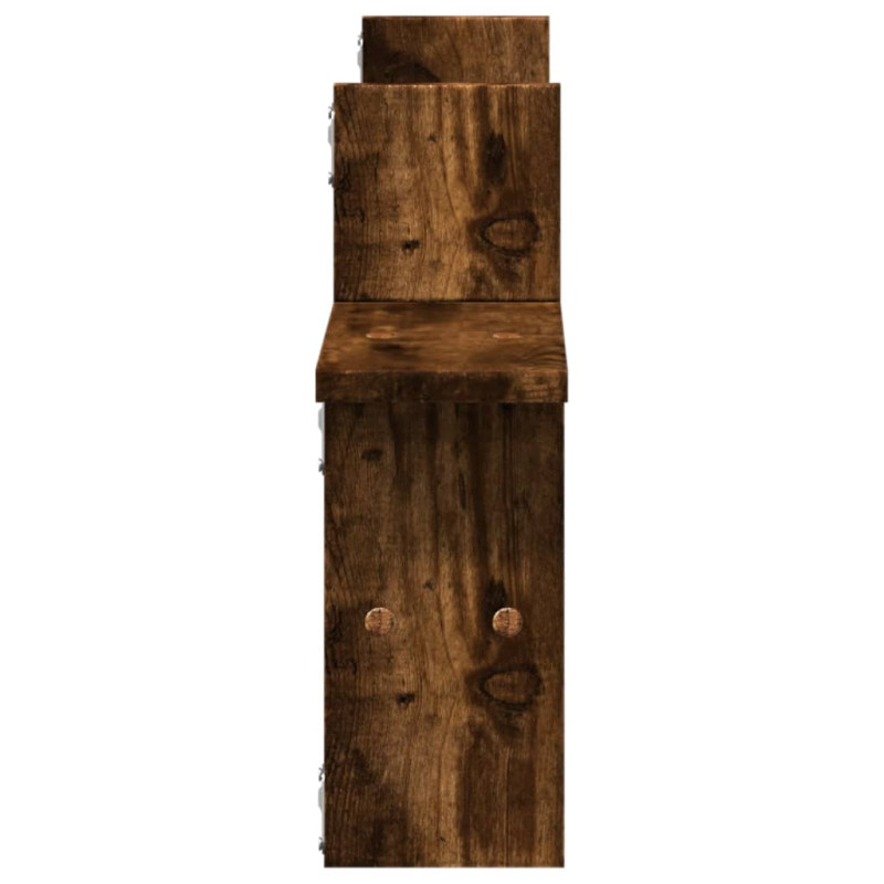 Półki ścienne, 2 szt., przydymiony dąb, 38x12x38 cm