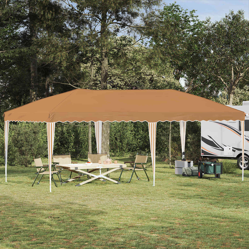 Namiot imprezowy rozkładany 575 x 290 x 245 cm Beżowy