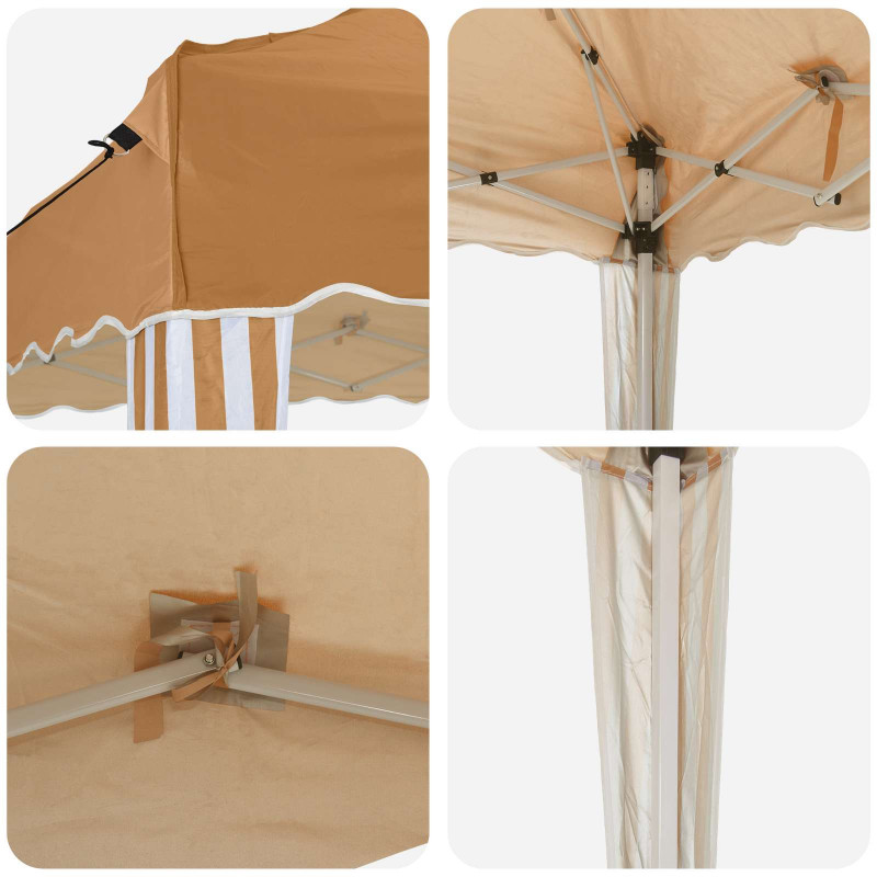 Namiot imprezowy rozkładany 575 x 290 x 245 cm Beżowy