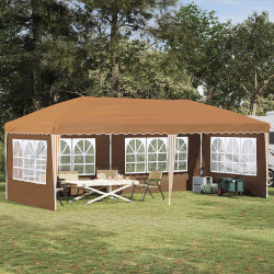Namiot imprezowy rozkładany 575 x 289 x 245 cm Beżowy