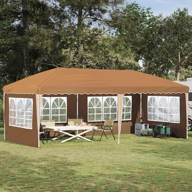 Namiot imprezowy rozkładany 575 x 289 x 245 cm Beżowy
