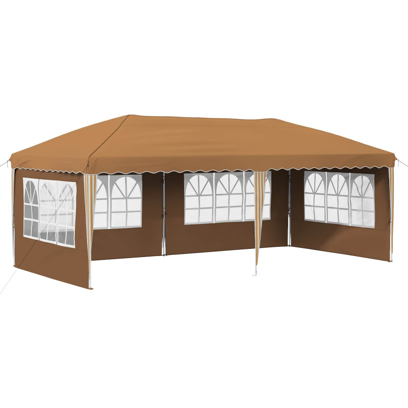 Namiot imprezowy rozkładany 575 x 289 x 245 cm Beżowy