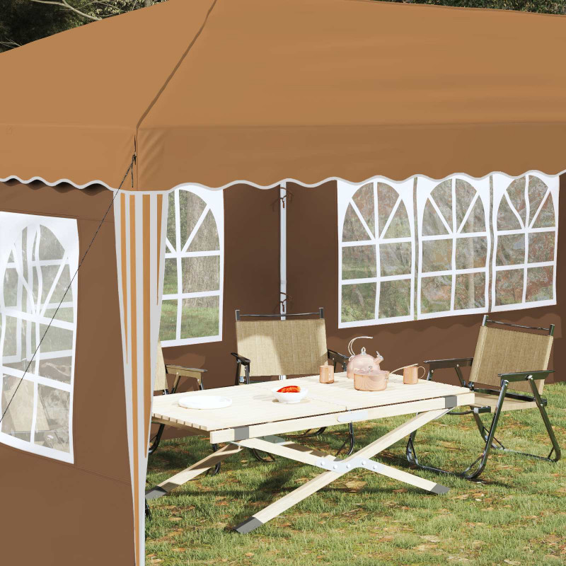 Namiot imprezowy rozkładany 575 x 289 x 245 cm Beżowy