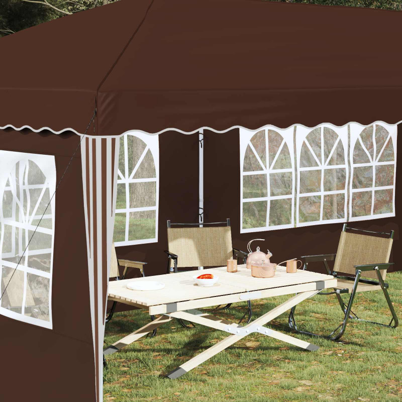 Namiot imprezowy rozkładany 575 x 289 x 245 cm brązowy