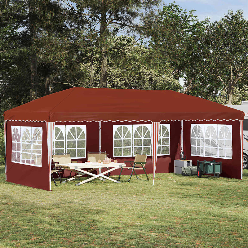 Namiot imprezowy rozkładany 575 x 289 x 245 cm terakota