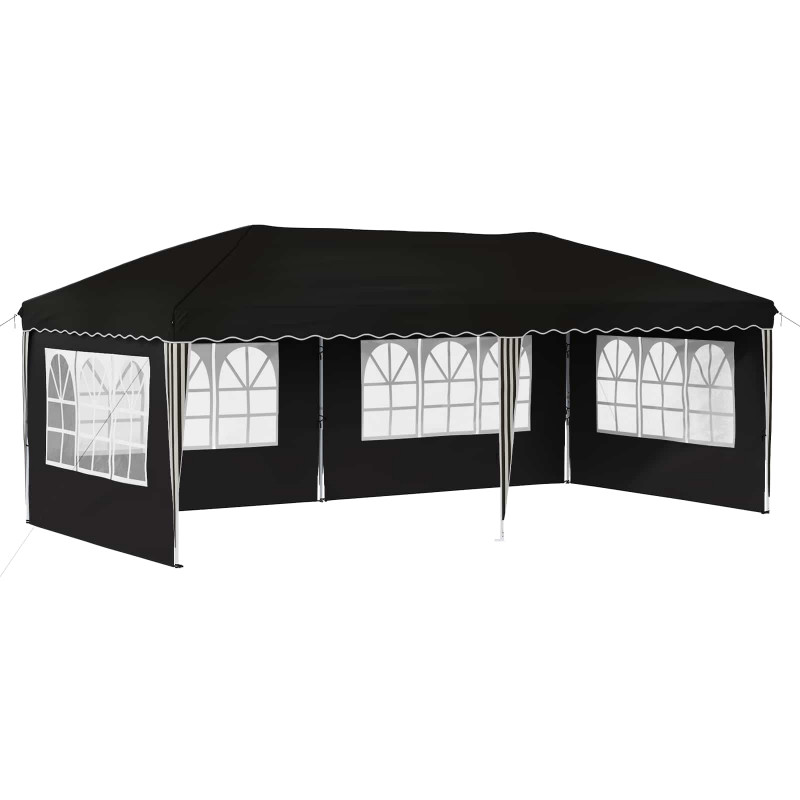 Namiot imprezowy rozkładany 575 x 289 x 245 cm Czarny