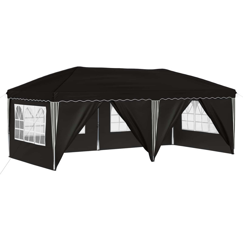 Namiot imprezowy rozkładany 575 x 288 x 245 cm Czarny