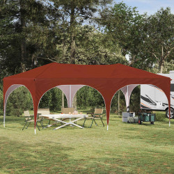 Namiot imprezowy rozkładany terakota 575 x 288 x 245 cm