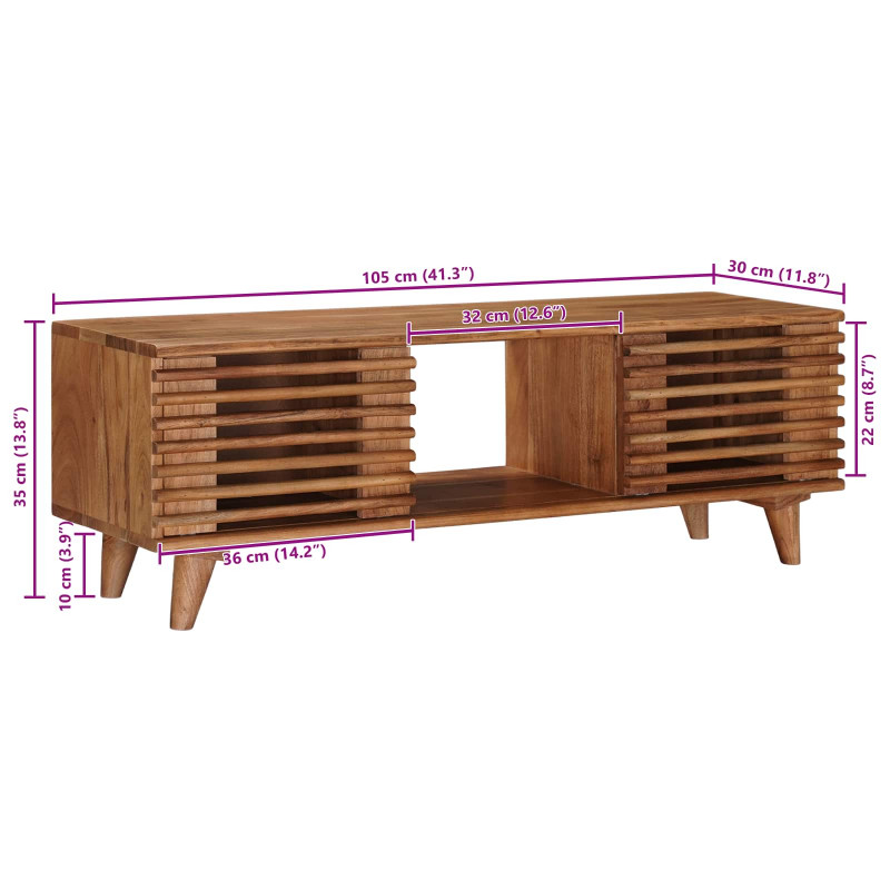 Szafka pod telewizor z drzwiami Naturalny 105 x 30 x 35 cm