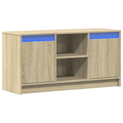 Szafka pod TV z LED, dąb sonoma, 100x34x50 cm