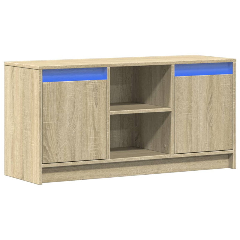 Szafka pod TV z LED, dąb sonoma, 100x34x50 cm