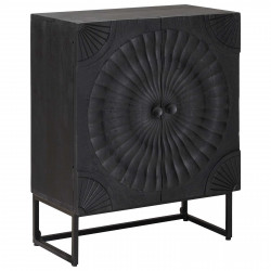 Bufet Czarny 55 x 30 x 70 cm Drewno Mango i Drewno Inżynieryjne