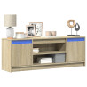 Szafka pod TV z LED, dąb sonoma, 139,5x34x50 cm