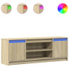 Szafka pod TV z LED, dąb sonoma, 139,5x34x50 cm
