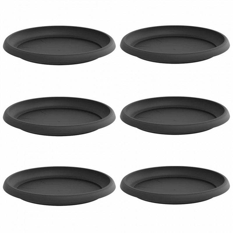 Okrągły Talerzyk Kwiatowy 6 pcs Czarny Ø 14 x 2 cm