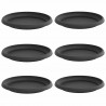 Okrągły Talerzyk Kwiatowy 6 pcs Czarny Ø 14 x 2 cm