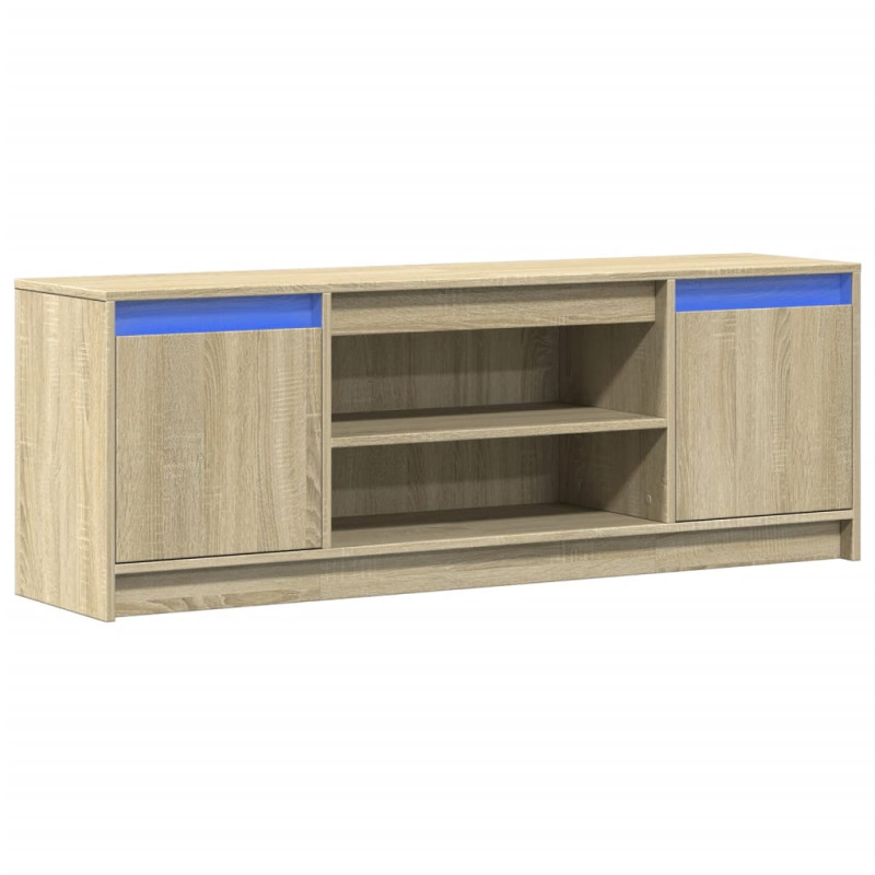 Szafka pod TV z LED, dąb sonoma, 139,5x34x50 cm