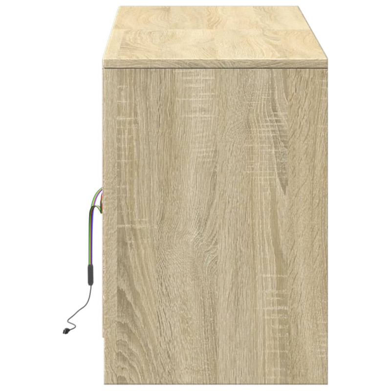 Szafka pod TV z LED, dąb sonoma, 139,5x34x50 cm