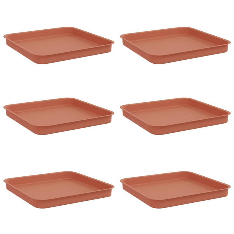 Kwadratowa Taca na Kwiaty 6 pcs Czerwony ceglasty
