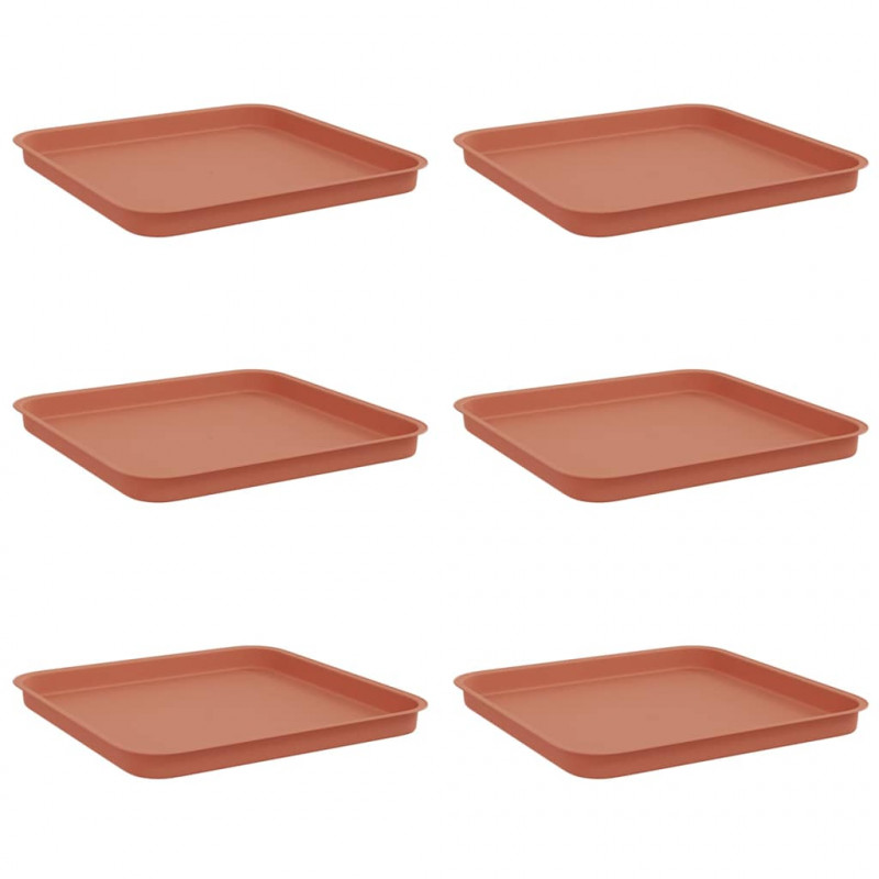 Kwadratowa Taca na Kwiaty 6 pcs Czerwony ceglasty
