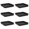 Kwadratowa Taca na Kwiaty 6 pcs Czarny 15 x 15 x 2 cm