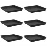 Kwadratowa Taca na Kwiaty 6 pcs Czarny 18 x 18 x 2 cm