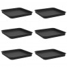 Kwadratowa Taca na Kwiaty 6 pcs Czarny 21 x 21 x 2 cm