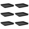 Kwadratowa Taca na Kwiaty 6 pcs Czarny 25,5 x 25,5 x 2,5 cm