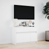 Szafka TV z LED, biała, 91x34x61 cm, materiał drewnopochodny