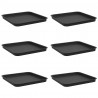 Kwadratowa Taca na Kwiaty 6 pcs Czarny 32 x 32 x 2,5 cm