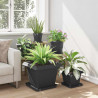 Kwadratowa Taca na Kwiaty 6 pcs Czarny 36 x 36 x 2.5 cm