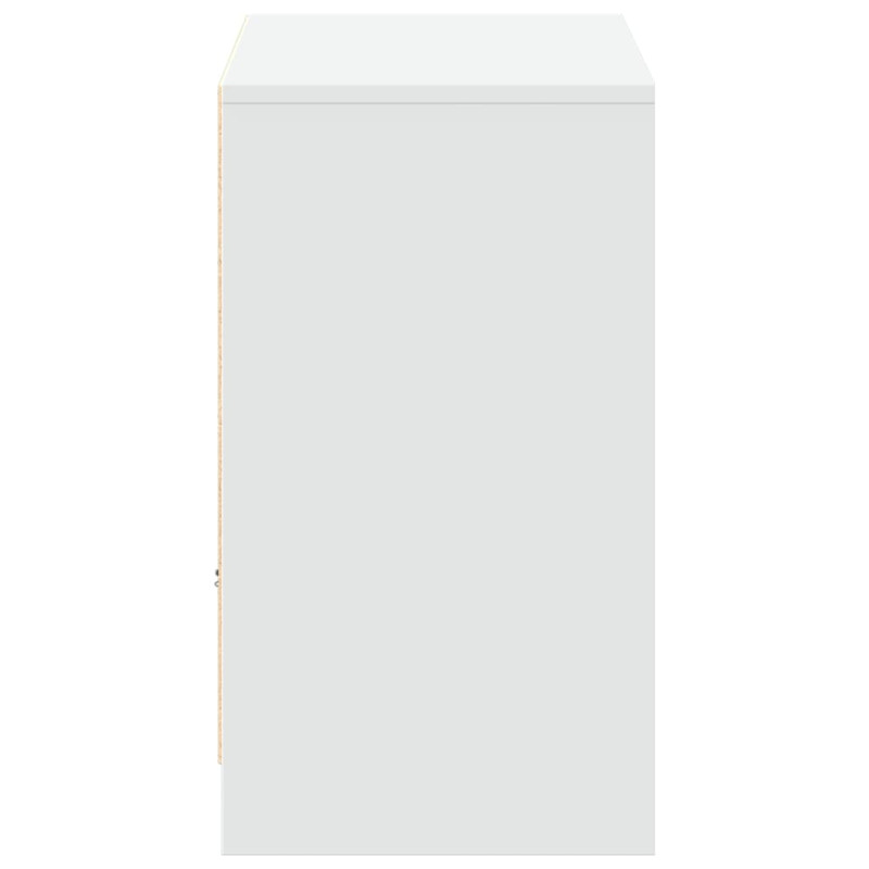 Szafka TV z LED, biała, 91x34x61 cm, materiał drewnopochodny